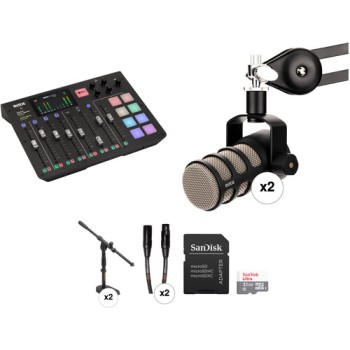 Rode-RODECaster-Pro-with-Dual-PodMic-Microphones-Stands-and-Cables-Kit